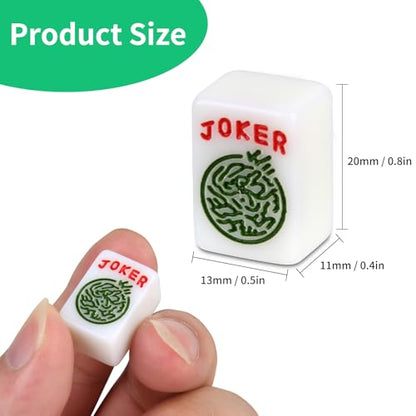 Travel American Mahjong Tile Set, 166 PCS 0.8 Inch Mini Mahjong Game Tiles, 4 Wooden Racks, Floral Storage Bag, 3 Dice & Beginner's Guide, Complete Portable Set - color: White