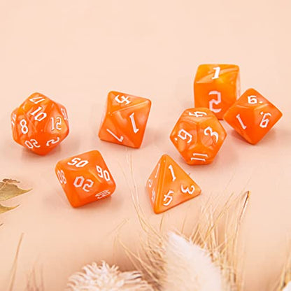 DND Dice Set RPG Polyhedral Dice Fit Dungeons and Dragons(D&D) Pathfinder (Orange) - color: Orange