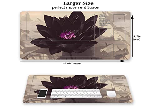 MTG Playmat, Game Play Mat for MTG TCG 24 x 14 inches Trading Card Inked Game Playmats with Storage Bag Smooth Rubber Surface Battle - color: Black Lotus With Zones2