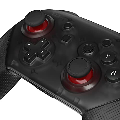 eXtremeRate Carmine Red & Black Replacement 3D Joystick Thumbsticks, Analog Thumb Sticks with Cross Screwdriver for Nintendo Switch Pro Controller - color: Black & Carmine Red