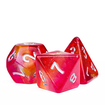7PCS Lesbian-Pride Polyhedral DND Dice Set, Homosexual Flag D&D Dice for RPG and Other Table Games - color: Flag-lesbian-pride