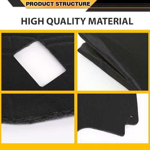 CNNELL Hood Insulation Pad with Clips Compatible with Dodge Ram 2002-2008 DMT Black - style: 2002-2008 Ram 1500 Only