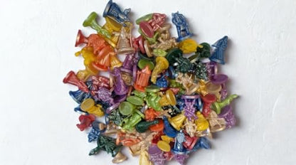 50-Piece Gold Fantasy Miniatures Set: 16 Unique Pre-Finished RPG Figures for Tabletop Roleplaying Games, Heroes & Monsters, Campaign Ready, No Paint Required