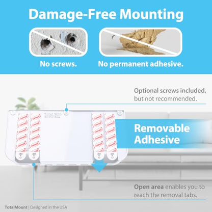 TotalMount Drop-Free Remote Holder – Removable Adhesive Strips – XL White - color: White