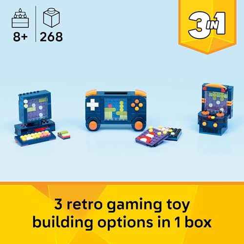 LEGO Creator 3 in 1 Retro Gaming Console Building Toy for Boys & Girls - Kids Build a Console, Mini Arcade Game, or Mini Computer - Gift Idea for Gaming Fans, Ages 8+ - 31380