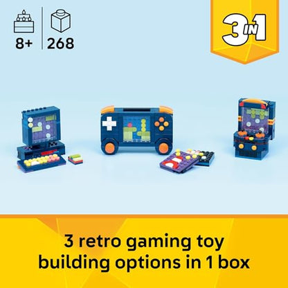 LEGO Creator 3 in 1 Retro Gaming Console Building Toy for Boys & Girls - Kids Build a Console, Mini Arcade Game, or Mini Computer - Gift Idea for Gaming Fans, Ages 8+ - 31380