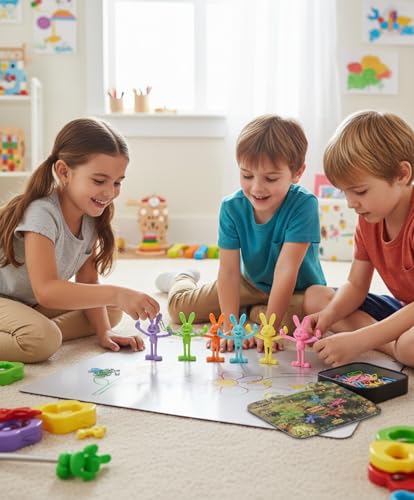 MAGMEN Complete Travel & Quiet Time Set - 16pc Magnetic Fidget Bundle (10 Classic Figures + 6 Bunnies) - Airplane & Road Trip Toys for Kids - Sensory STEM Activity in Storage Tins