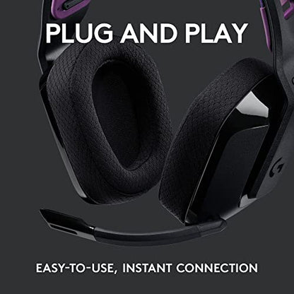 Logitech G535 Lightspeed Wireless Gaming Headset - Black | Lightweight, on-ear design, flip-to-mute microphone, USB rechargeable battery - color: Black, style: Wireless