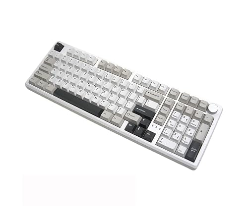 LUMI101 Wireless Mechanical Keyboard,Full-size keyboard with numeric keypad，Tri-Mode BT5.0/2.4GHz/USB-C Hot Swappable Custom Keyboard,RGB Backlit Computer Gaming Keyboards(White Grey Mute Switch) - color: White Mute Switch