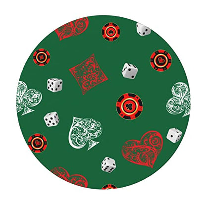 Game Card Round Tablecloth Elastic Fitted Table Cover Washable Elastic Edge Tablecloths for Kitchen Dining Party Fitted Table 40-44 inch - color: Game Card S, size: 40" (Round)