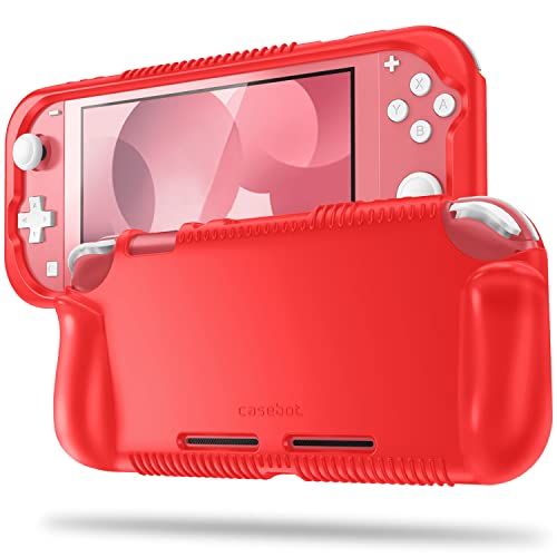 FINTIE Soft Silicone Protective Case for Nintendo Switch Lite 2019 | Ergonomic Grip, Anti-Slip, Shock-Absorption & Anti-Scratch, Lightweight Grip Case Cover, Red - color: Red