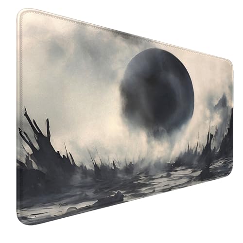 MTG MATS, 24" x 14" TCG DND Playmats Stitched Edges for Trading Card Smooth Rubber Surface Anti-Slip Mouse Pad with Storage Bag Thickened 3mm for Magic Playmat Gaming Mat - color: Black Hole, size: Playmat Without Zones