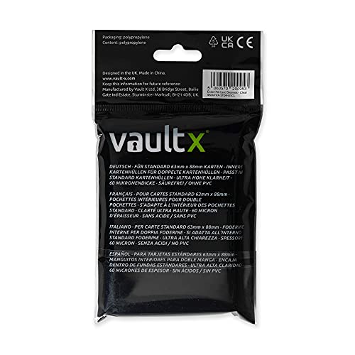 Vault X Exact Fit Sleeves (200 Pack) Perfect Inner Sleeves for Trading Cards, Clear - size: Clear 200 Pack