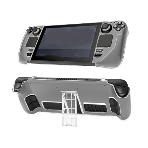 Clear Cover Case for Steam Deck Gaming Console Protective Kickstand Case Transparent Sleeve with Stand Base