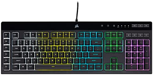 Corsair K55 PRO LITE RGB Wired Membrane Gaming Keyboard (5-Zone Dynamic RGB Backlighting, Six Macro Keys with Stream Deck Integration, IP42 Dust and Spill Resistant, Dedicated Media Keys) Black - style: K55 PRO LITE RGB Frustration Free Packaging