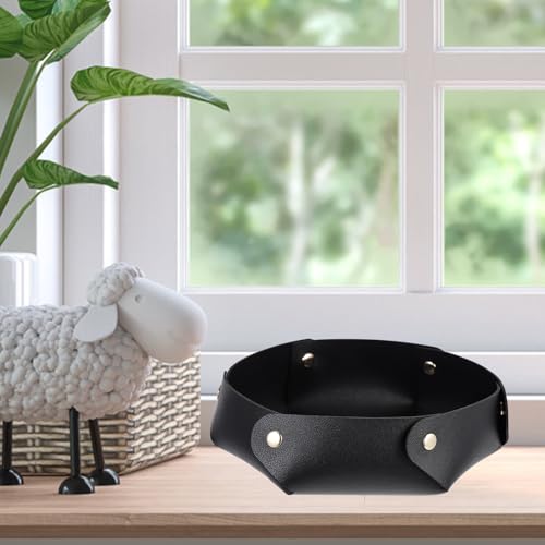 WOONEKY Portable PU Leather Dice Tray Folding Desktop Storage Case Large Black for RPG Board Games and Tabletop Accessories