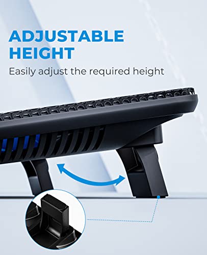 havit HV-F2056 15.6"-17" Laptop Cooler Cooling Pad - Slim Portable USB Powered (3 Fans), Black/Blue - color: Black+Blue