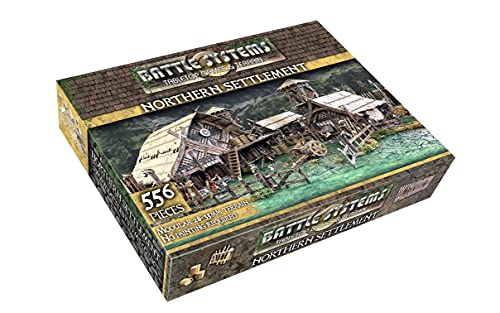 Battle Systems Fantasy Terrain Northern Settlement Core Set - 28-35mm DND D&D RPG Wargames Historical/Fantasy Card Scenery - style: Northern Settlement