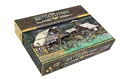 Battle Systems Fantasy Terrain Northern Settlement Core Set - 28-35mm DND D&D RPG Wargames Historical/Fantasy Card Scenery - style: Northern Settlement
