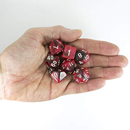 Paladin Roleplaying Red and Brown Dice - Expanded DND Set with Extra D20 - 'Blood God'