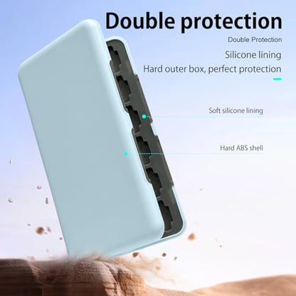 ONETIAOLONG Switch Game Case Holder for Switch 2 & OLED & Lite with 48 Cartridge Slots and 96 Micro SD Card Storage with Magnetic Closure,Protective Hard Shell and Soft Lining for Easy carrying - color: Blue, style: 48-slots