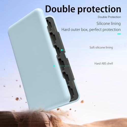 ONETIAOLONG Switch Game Case Holder for Switch 2 & OLED & Lite with 48 Cartridge Slots and 96 Micro SD Card Storage with Magnetic Closure,Protective Hard Shell and Soft Lining for Easy carrying - color: Blue, style: 48-slots
