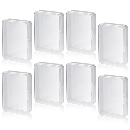 Playing Card Deck Cases 8Pcs Clear Plastic Playing Card Boxes Snaps Closed Poker Gaming Holder Plastic Storage Box Trading Card Box Card Storage Organizer 4.1 x2.95in for Bank Business Game Card