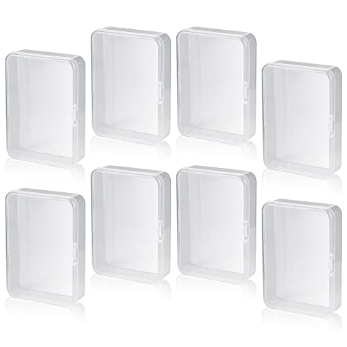 Playing Card Deck Cases 8Pcs Clear Plastic Playing Card Boxes Snaps Closed Poker Gaming Holder Plastic Storage Box Trading Card Box Card Storage Organizer 4.1 x2.95in for Bank Business Game Card