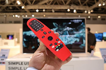 Hi Color Silicone Cover for LG AN-MR600/AN-MR650 / AN-MR18BA / AN-MR19BA/AN-MR20GA TV Remote Control Protective Sleeve for LG Magic TV Remote Cover Case(red) - color: red