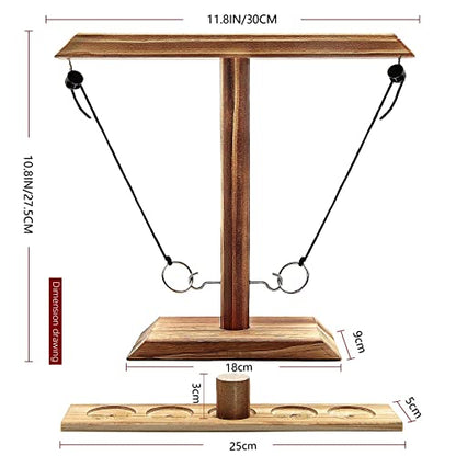 Ring Hook Games for Adults,Hook and Ring Game,Yard Games,Patio Decor,Wooden Hook and Ring Game for Bars,Home,Party,15.5" X 13" Large Size. - size: Medium-L