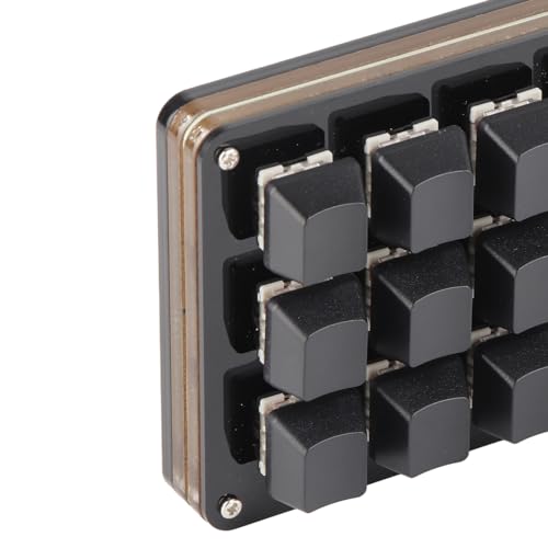 One Handed Programmable Mechanical Keyboard, USB Wired Plug and Play Customized Knobs for Desktop PC, Gaming Keypad for Win Vista Linux OS X (12 Keys with 2 Knobs) - size: 12 Keys with 2 Knobs, style: 12 Keys with 2 Knobs