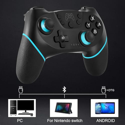 ASTARRY Bluetooth Wireless Gamepad Joystick for Nintendo Switch, 6-8 Hours Battery Life, Ergonomic Design - color: Blue
