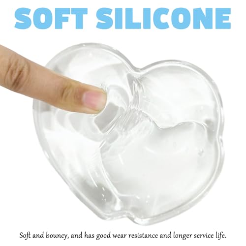 Gel Wrist Rest for Keyboard and Mouse Transparent White Heart Elbow Pad Cushion Ergonomic Cute Clear Cool Mouse Wrist Pad Silicone Non-Slip Support for Computer Gaming Home Office Hand Pillow - color: Heart White