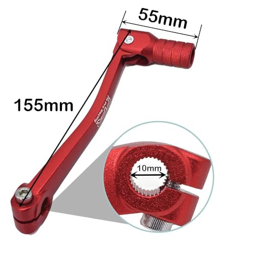 CNC Aluminum Gear Shifter Lever, Foldable Gear Shift Lever Fit for 50cc 110cc 250cc CRF50 XR50 XR CRF Dirt Pit Monkey Bike Motorcycle ATV Quad Accessory Red Red - color: Red