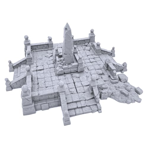 EnderToys City Ruins (Central Square) - DND Terrain - 28mm Scenery for Tabletop Miniatures
