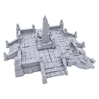 EnderToys City Ruins (Central Square) - DND Terrain - 28mm Scenery for Tabletop Miniatures