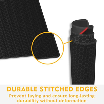 Gaming Desk Pad, Black Red Honeycomb Technology, 31.5"X15.7" Extended Mat with Stitched Edge Non-Slip Base for Office, Keyboard, Laptop - color: Cellular Technology