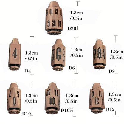 2025 Metal Polyhedral Bullet for DND Dice Set, 7Pcs Metallic D&D Dice with Gift Case for Dungeons and Dragon Game, RPG Role Playing Table Game Gifts (Bloodstain) - color: Bloodstain