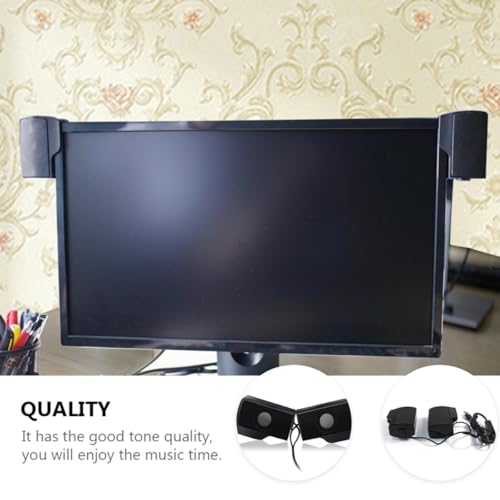 VALICLUD USB Computer Speaker Clip-on for Laptop Desktop, Wired Music Voice Box with 3. Power Supply, Compact Home Office Monitor Soundbar