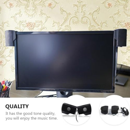 VALICLUD USB Computer Speaker Clip-on for Laptop Desktop, Wired Music Voice Box with 3. Power Supply, Compact Home Office Monitor Soundbar