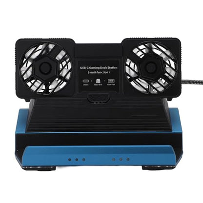 for Legion Go for Claw Docking Station, HDMI 4K 60Hz Gigabit Ethernet 10 in 1 Handheld Gaming Console Dock with Dual Cooling Fan, USB 3.0 PD100W M.2 NVMe Slot