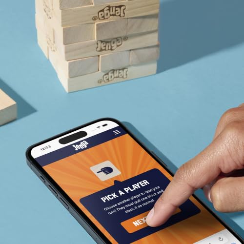 Official Hasbro Games Jenga Game | Digital Die for 6 More Ways to Play | Original Wood Block Game | Stacking Tower | Ages 6+ | 1+ Players | Party Games