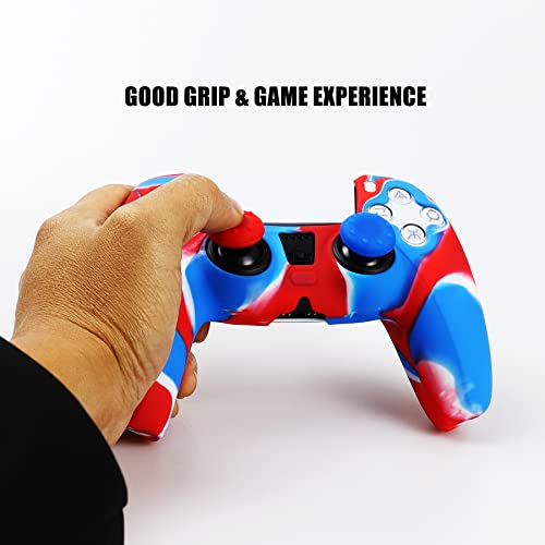 Silicone Skin for PS5, Anti-Slip Shell Cover Case with 10 Joystick Grips for PlayStation 5 Controller - color: PS5 controller #13