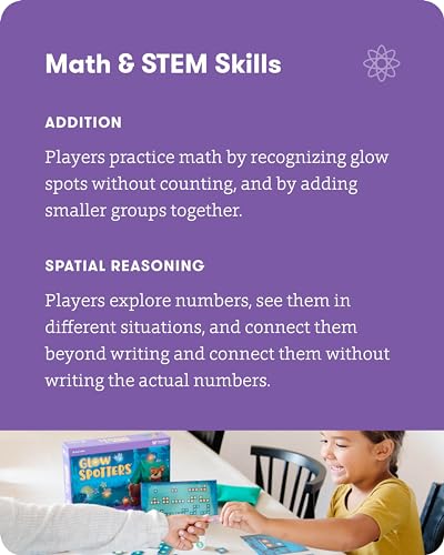 SimplyFun Glow Spotters - A Visual and Adventurous Math Game for Kids, Earn Your Firefly Badge with Addition - 1 to 4 Players, for Kids Ages 5 & Up - style: Glow Spotters