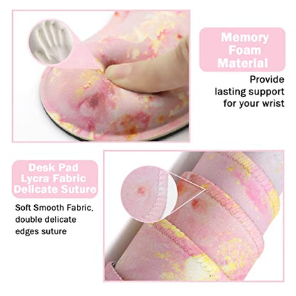 Large Mouse Pad and Keyboard Wrist Rest, Desk Pad for Keyboard and Mouse, 4-in-1 Large Gaming Mouse Pad with Wrist Support, Non-Slip Desk Mat for Home Office Study Game-Pink Gold Marble - color: Pink Gold Marble