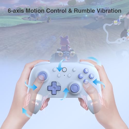8Bitdo Ultimate 2C Bluetooth Controller for Switch/Switch 2 (Blue) | Hall Effect Joystick Update, Remappable L4/R4 Bumpers, 6-axis Motion Control, Rumble Vibration and Turbo Function - color: Blue