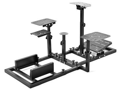 Supllueer Racing Flight Simulator Cockpit Adjustable Fit for Thrustmaster Hotas Warthog T300,for Logitech X52PRO G923,for Fanatec Racing Wheel Stand Without Seat Wheel Pedal Throttle Joystick Keyboard