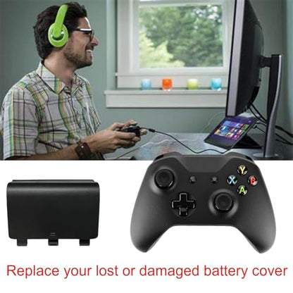 4 Pack Battery Back Cover for Xbox One, One S, One X Controller (NOT for Xbox SeriesS/X), Replacement Battery Back Shell Covers for Xbox One/One S/One X Controllers (Black) [Video Game] - color: Black