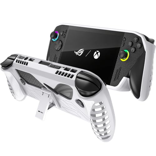 Protective Case with Kickstand for ASUS ROG Xbox Ally X 2025 - Shockproof TPU Cover with Stand, Non - Slip & Anti- Collision Handheld Game Console Accessories (White) - color: White