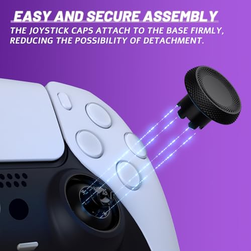 eXtremeRate ThumbsGear V3 Interchangeable Ergonomic Thumbsticks for PS5 Controller, Replacement Analog Thumb Sticks for PS4 Controller - 4 Height Adjustable Convex & Concave Grip Joysticks - Black - color: Black